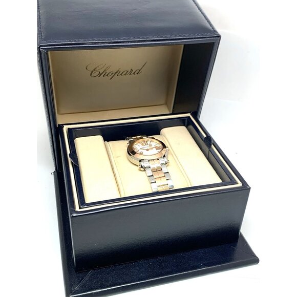 Chopard Happy Sport Women's Watch Diamond 278509-6004 Swiss Quartz Two Tone 30mm - Picture 3 of 15